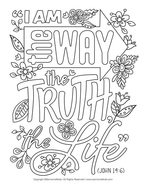 I Am the Way Coloring Page | Sermons4Kids | Bible coloring pages, Bible ...