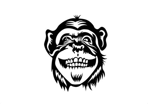 monkey portrait black silhouette vector illustration 11124511 Vector Art at Vecteezy