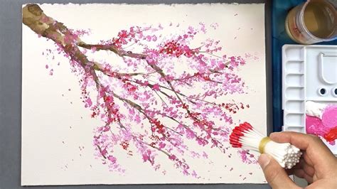 20+ Easy Acrylic Cherry Blossom Painting Pics - Paint