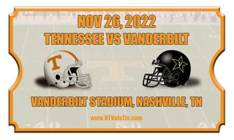 Tennessee Volunteers vs Vanderbilt Commodores Football Tickets | 11/26/22