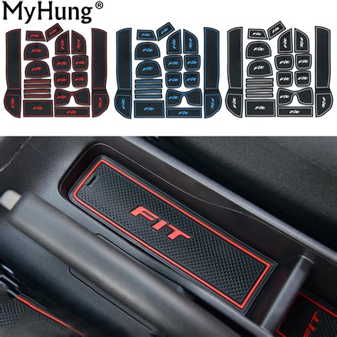 Fit for Honda Fit 2013 Car Anti Slip Car Door Slot Latex Groove Mat Interior Cup Cushion Auto ...