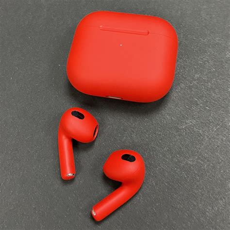 Airpods 3 Red Matte Original Apple Airpods Painted - Etsy