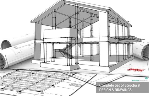 Complete structural design drawings of a reinforced concrete house