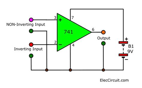 Learn 741 op-amp circuits basic with example | ElecCircuit.com ...