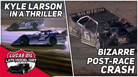 Kyle Larson Crashes After Spectacular Win | Lucas Oil Late Model Dirt Series At Golden Isles ...