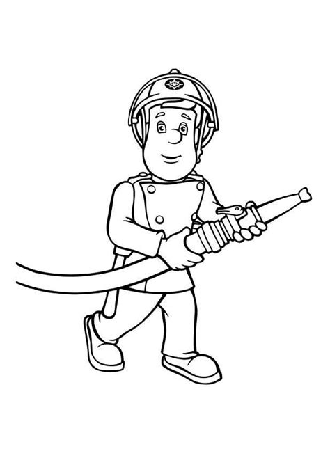 Fireman Sam image to download and color - Fireman Sam Coloring Pages for Kids