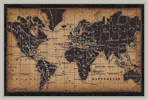 Golden Brown Vintage World Map Wall Art Circa 1850 Wo - vrogue.co