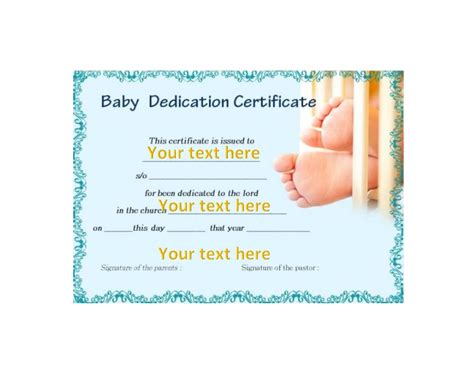 50 Free Baby Dedication Certificate Templates - PrintableTemplates