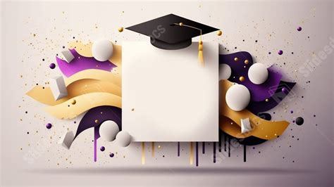 Graduation Bachelor Hat Color Three Dimensional Simple Powerpoint Background For Free Download ...