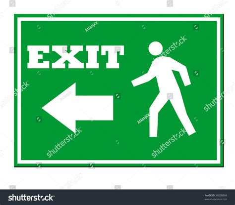 Green Exit Sign Isolated On White Background. Stock Photo 38028868 : Shutterstock