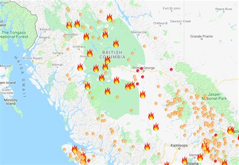 Wildfire Map Of British Columbia - Map of world