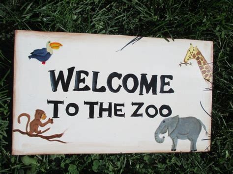 Welcome to the Zoo Yard Sign by AnnsBrushstrokes on Etsy