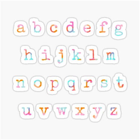 "Alphabet stickers pack (small letters)" Sticker for Sale by Lais4 ...