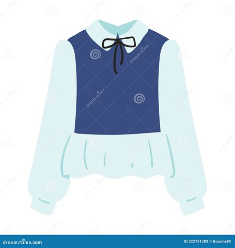 Cute Cartoon of Blue Blouse for Woman Stock Vector - Illustration of ...