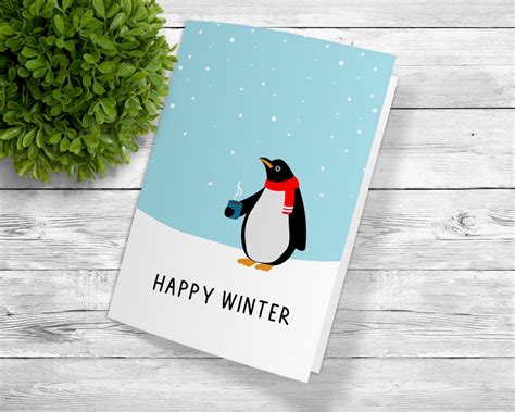 Happy Winter Greeting Card, Printable Happy Winter Greeting Card, Downloadable Happy Winter ...