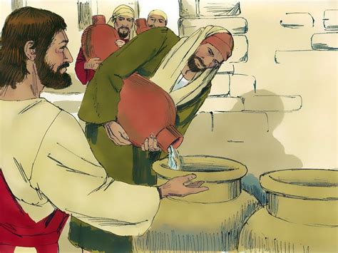 Free Bible illustrations at Free Bible images of Jesus performing his first miracle, changing ...