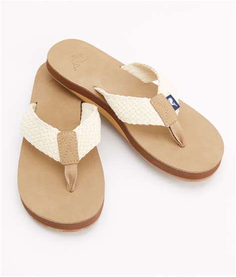 Shop Leather With Washed Webbing Flip-Flop at vineyard vines