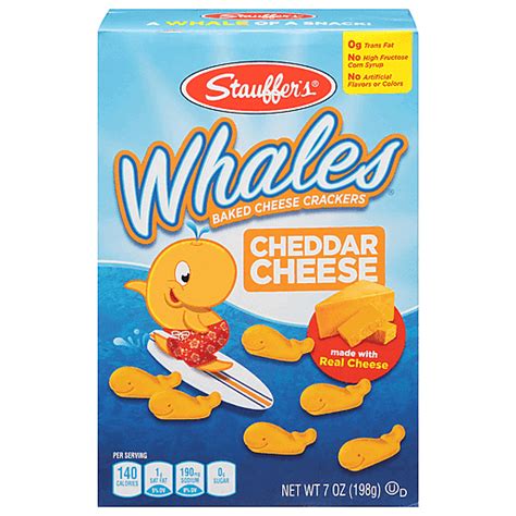 Stauffer's Whales Cheddar Cheese Baked Cheese Crackers 7 oz | Crackers | Chief Markets