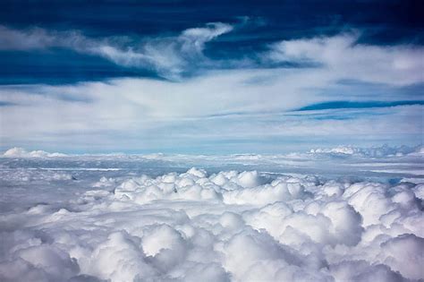 Above the clouds, puffy, white, clouds, blue, HD wallpaper | Peakpx