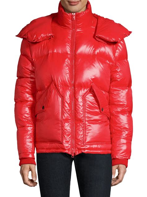 Tommy Hilfiger Synthetic High Shine Down Puffer Jacket in Red for Men - Lyst