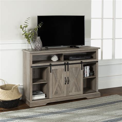 Manor Park Farmhouse Barn Door TV Stand for TVs up to 58", Grey Wash - Walmart.com - Walmart.com