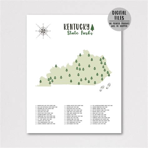 Kentucky State Parks Map Print-kentucky State Parks - Etsy