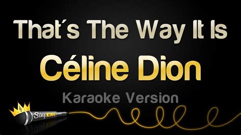 Céline Dion - That's The Way It Is (Karaoke Version) - YouTube