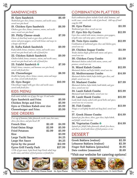 Gyros Menu Back | Gyros Grill