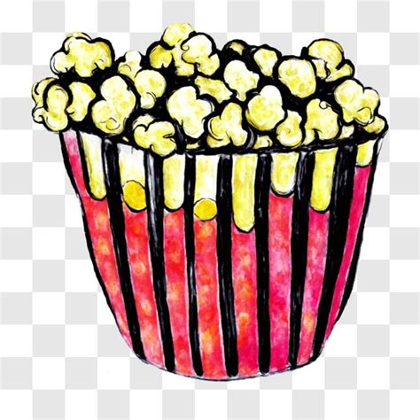 Download Colorful Drawing of an Empty Popcorn Bucket PNGs Online ...