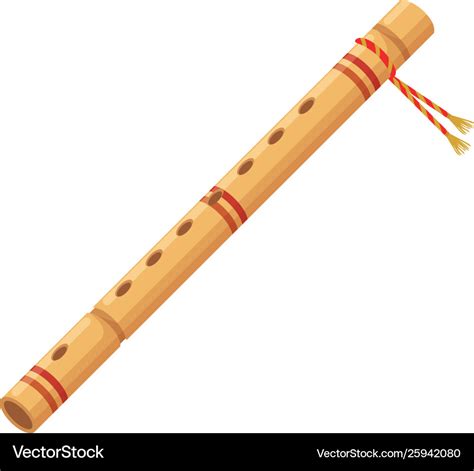 Bamboo flute indian musical instrument Royalty Free Vector