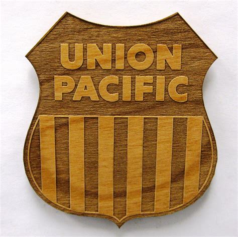 Union Pacific Railroad Logo Wooden Fridge Magnet Large