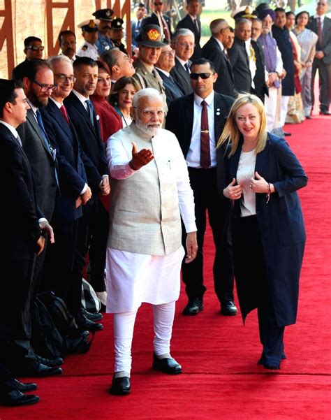 PM Modi and Italian PM Giorgia Meloni while addressing the media