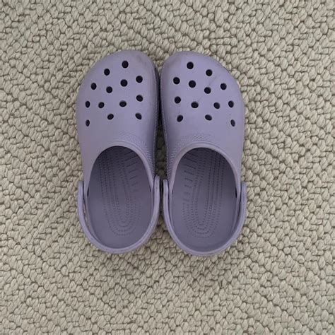 Light purple crocs in size 7 (women’s). Note slight... - Depop