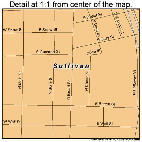 Sullivan Indiana Street Map 1874006