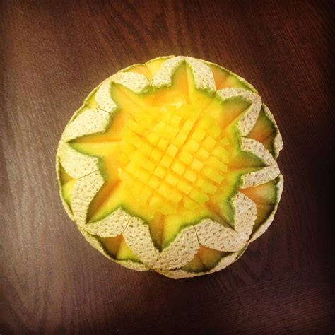 Cantaloupe carving | Cantaloupe, Arts and crafts, Crafts