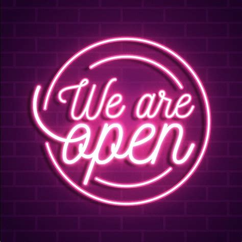 Free Vector | We are open neon sign