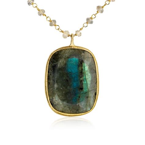 Labradorite Necklace in 18k Yellow Gold Vermeil | Blue Nile