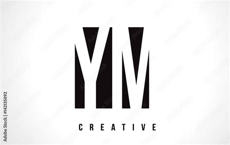 YM Y M White Letter Logo Design with Black Square. Stock Vector | Adobe ...