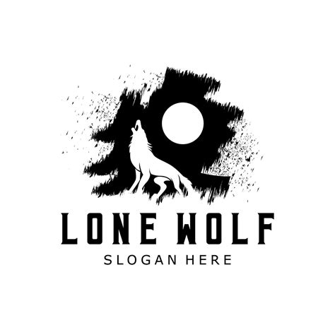 lone wolf logo design template 14536396 Vector Art at Vecteezy