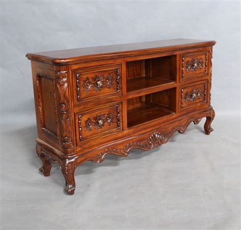 Solid Mahogany Wood Hand Carved Large TV Cabinet | Turendav Australia ...