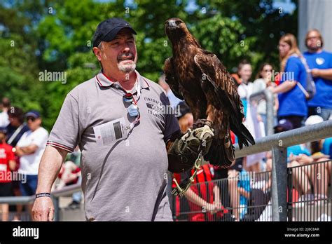 Eintracht Frankfurt mascot Attila prior to the Flyeralarm Frauen-Bundesliga 2021/2022 match ...