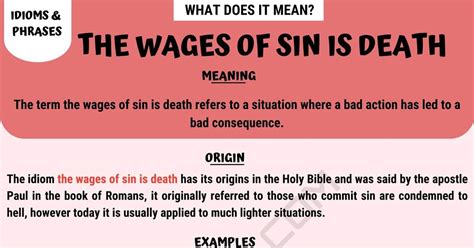 The Wages of Sin is Death: Definition and Examples of this Popular ...