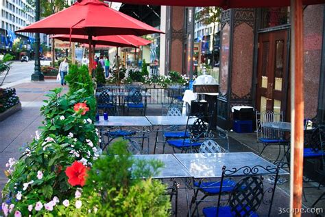 One of many downtown restaurants with outdoor seating Photograph by ...