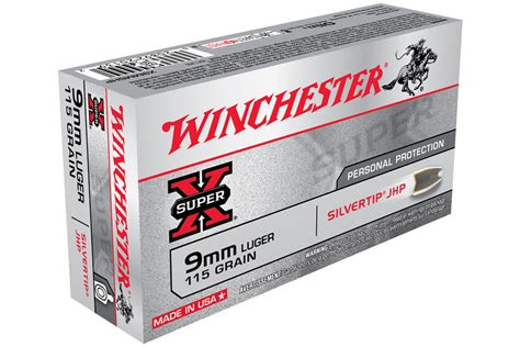 Winchester 9mm Luger 115 gr Silvertip JHP Super X 50/Box | Vance Outdoors