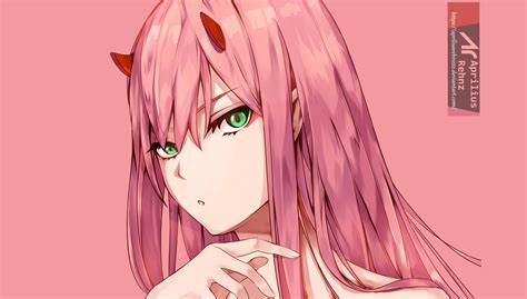 Zero Two HD Wallpaper - Pink Hair, Green Eyes