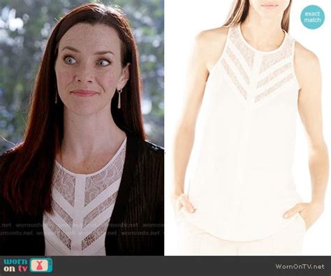 Lily’s white lace inset top on The Vampire Diaries | Lace neck top, Pretty little liars fashion ...