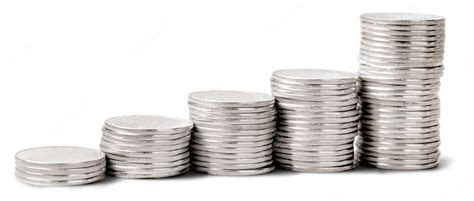 Premium Photo | Progressively taller stacks of silver coins - isolated ...