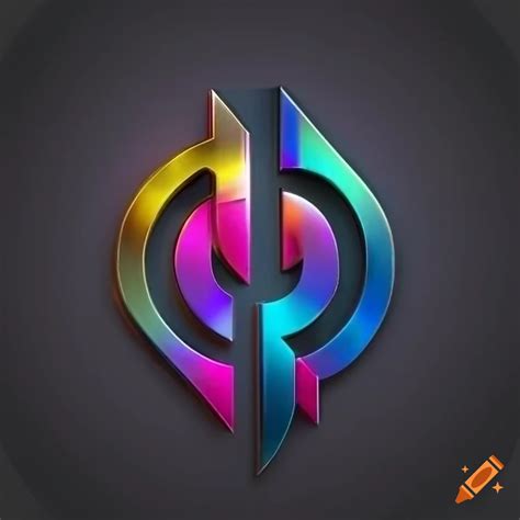 Modern metallic integrated p and c logo in colorful design on Craiyon