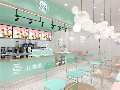 Fashion Bubble Tea Shop Ice Cream Bar Counter Restaurant Design