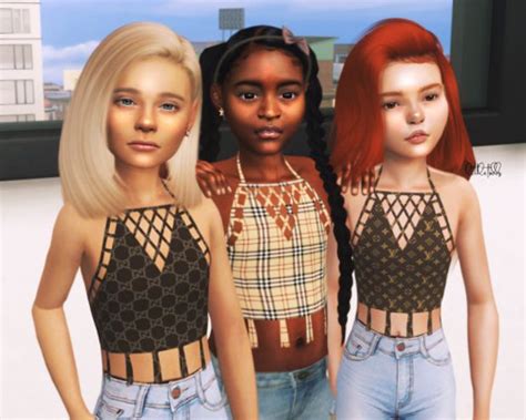 Designer Tops for Girls | littletodds on Patreon | Sims 4 cc kids clothing, Sims 4 children ...